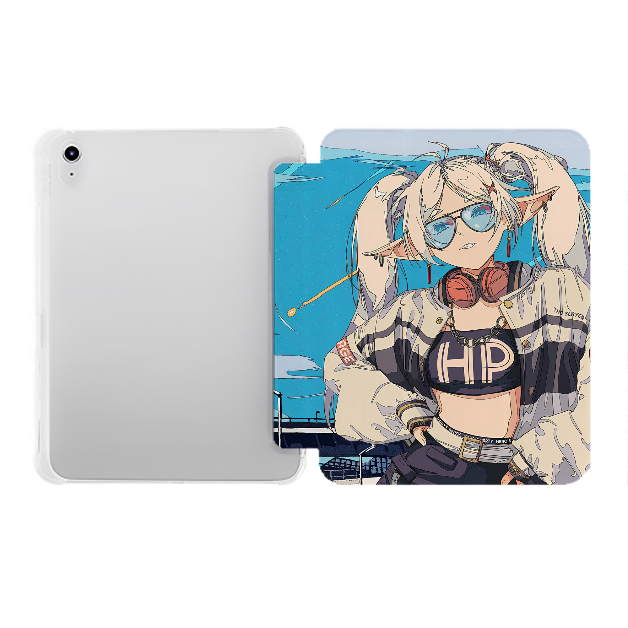 （画像用） 葬送のフリーレン Frieren IPad ケース ペン収納付き 三つ折りスタンド PUレザー×シリコン 対応機種9.5/10.5/10.9インチ